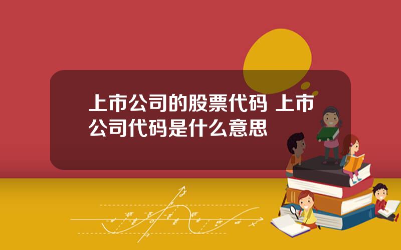 上市公司的股票代码 上市公司代码是什么意思